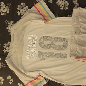 The Children's Place tshirt and biker shorts outfit